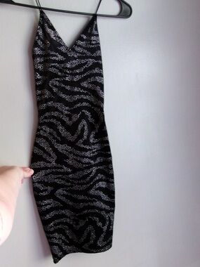 H&M Black Embellished Divided dress